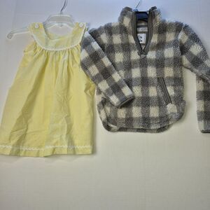 4 Pieces, 1 Long Dress with Pants, 1 Yellow Dress and 1 Jacket, all 4T